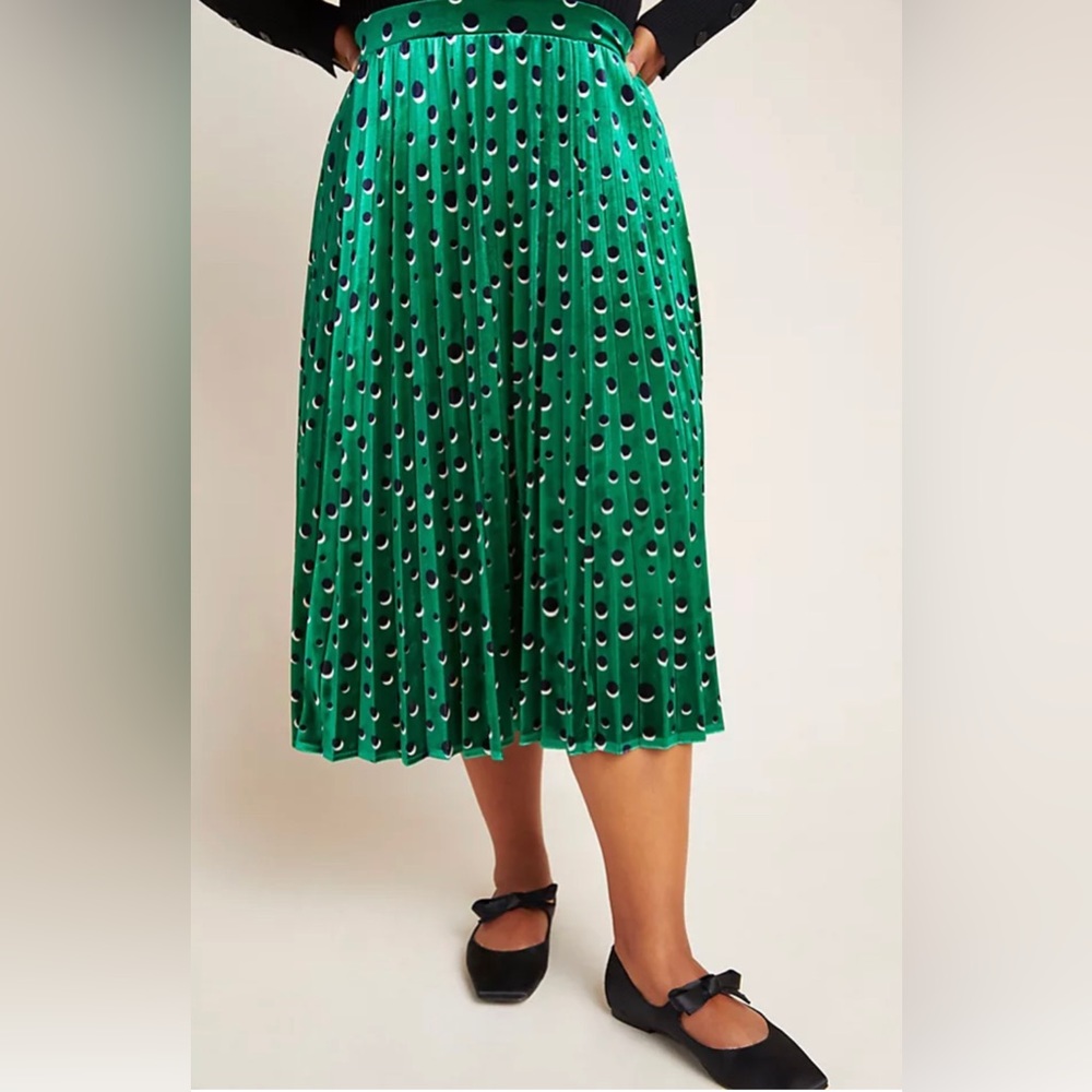 Anthropologie Maeve Carly Pleated Midi Skirt
